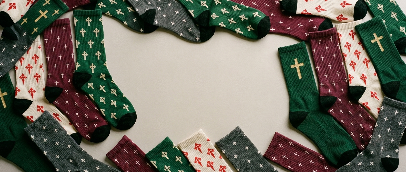 Banner colección calcetines con cruces AMEN SOCKS
