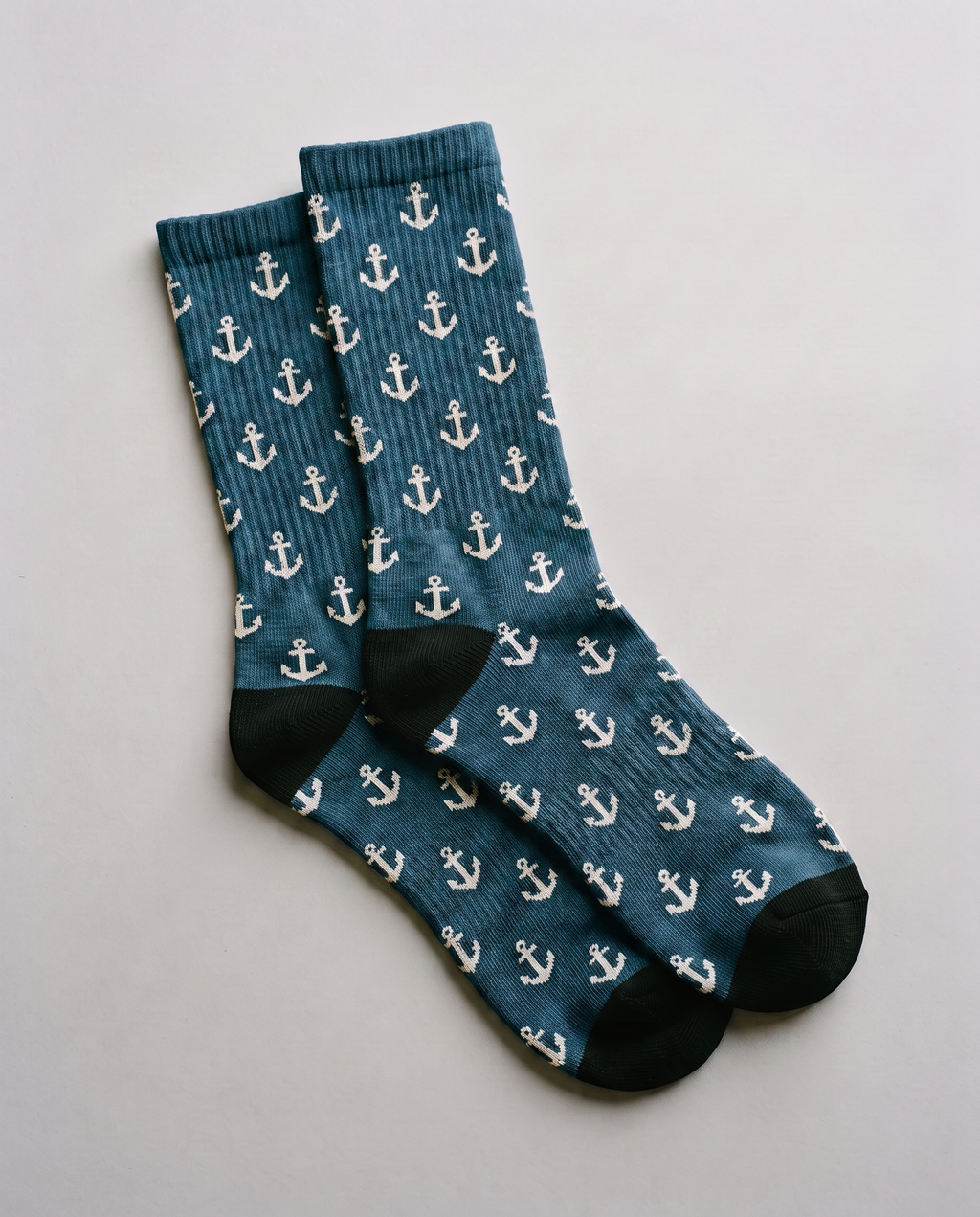 Calcetines con ancla cristiana, color azul petróleo — AMEN SOCKS