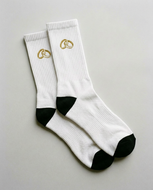 Calcetines de boda personalizados con iniciales y fecha AMEN SOCKS