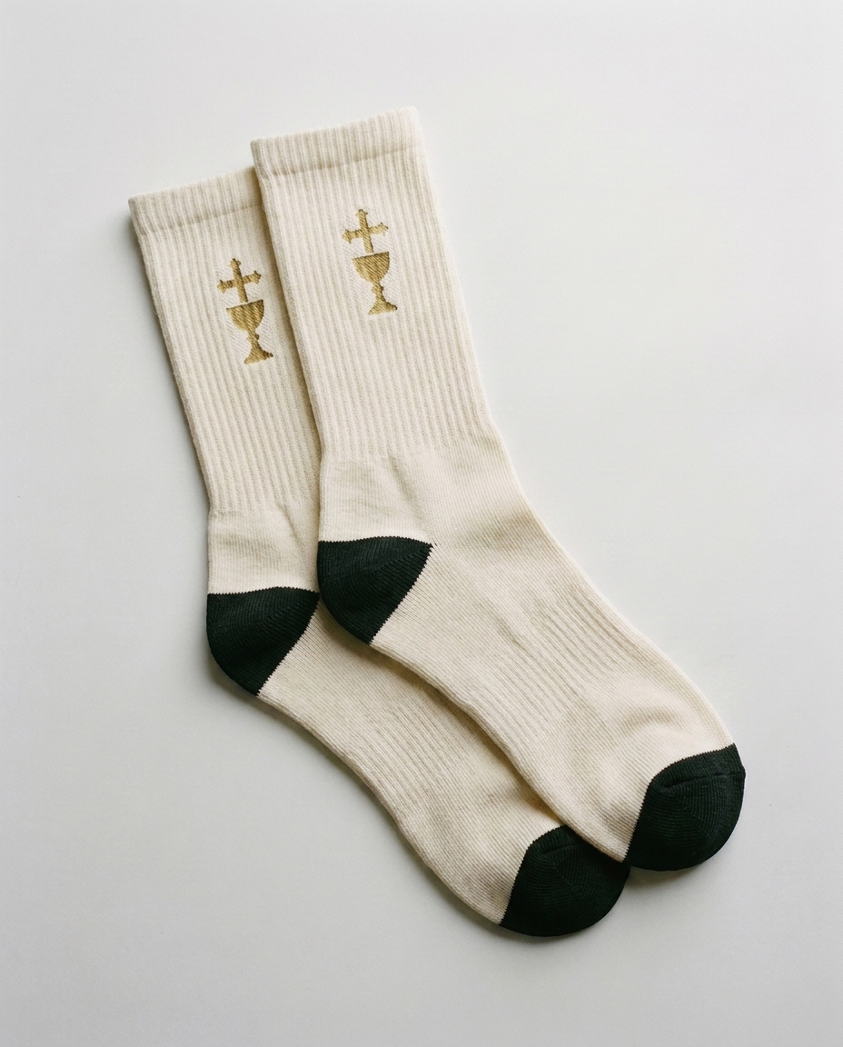 Calcetines Primera Comunión cruz y cáliz crema AMEN SOCKS