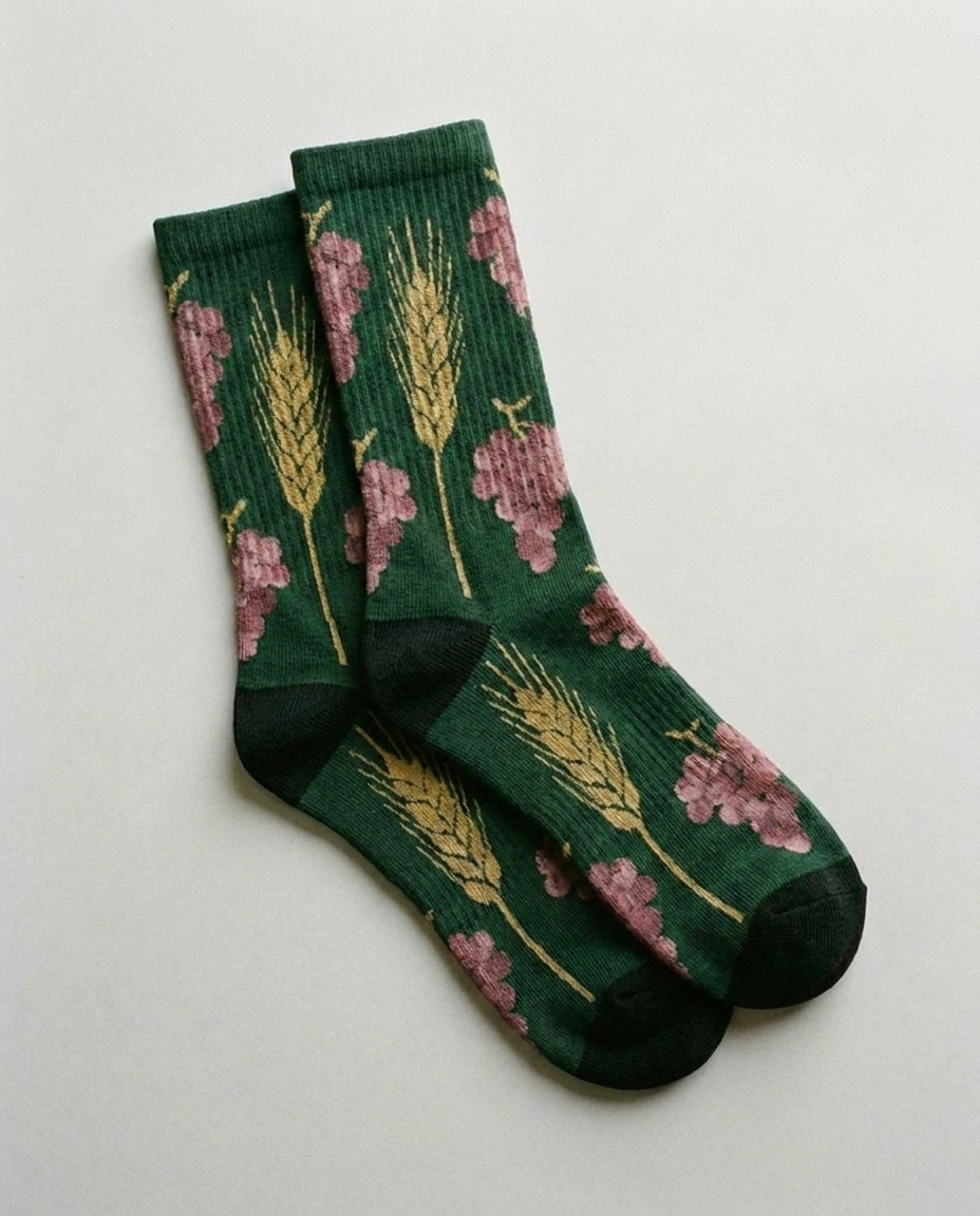 Calcetines Primera Comunión espiga y uva verde inglés AMEN SOCKS
