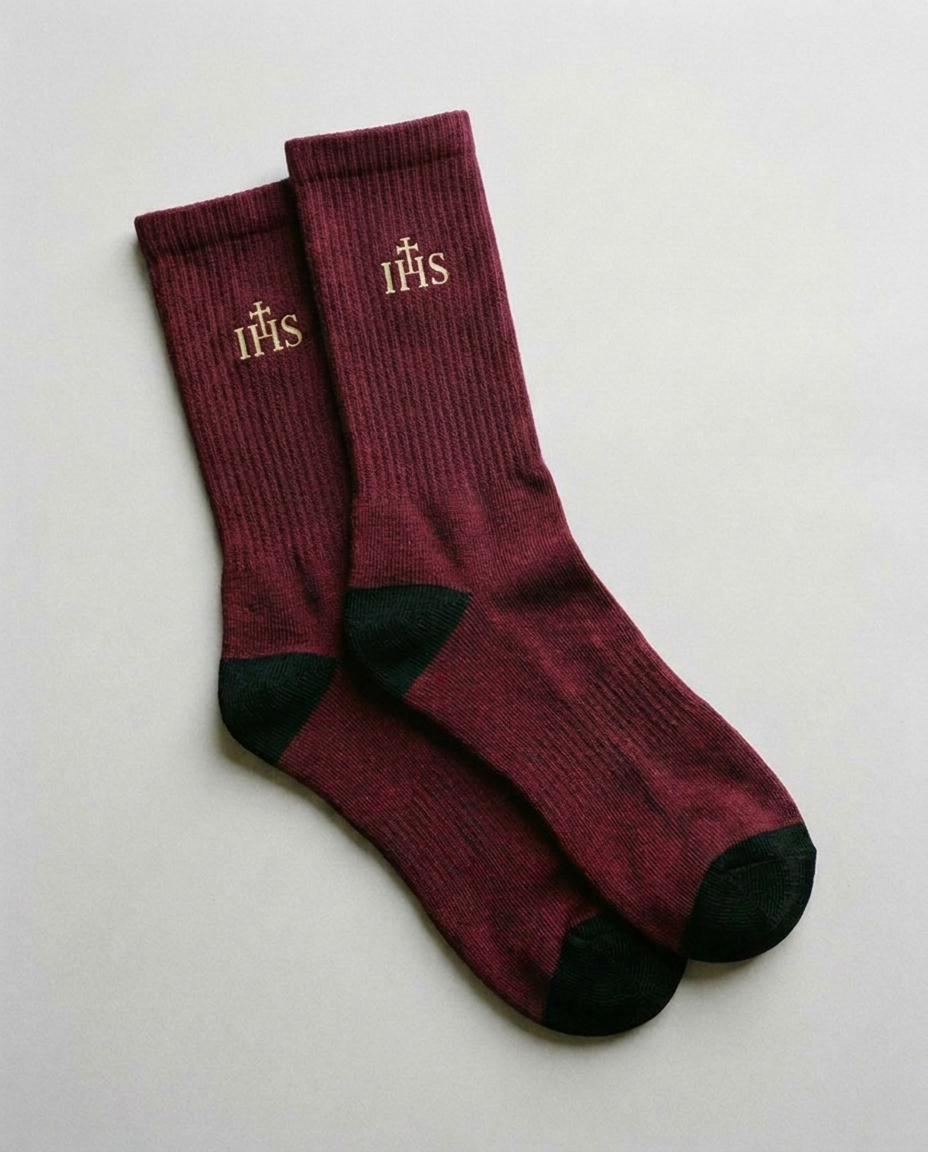 Calcetines Primera Comunión IHS burdeos AMEN SOCKS